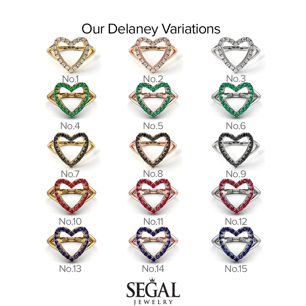 Split Shank Heart Diamond Ring - Delaney No. 1