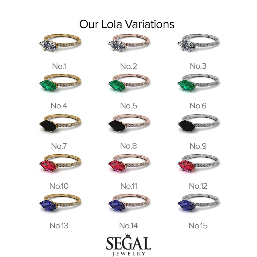 Marqise Diamond Engagement Ring - Lola No. 2