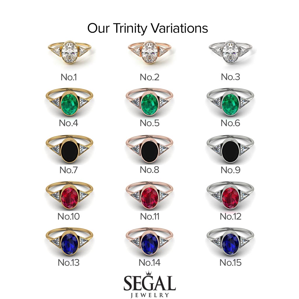 Geometrical Bezel Sapphire Ring - Trinity No. 64