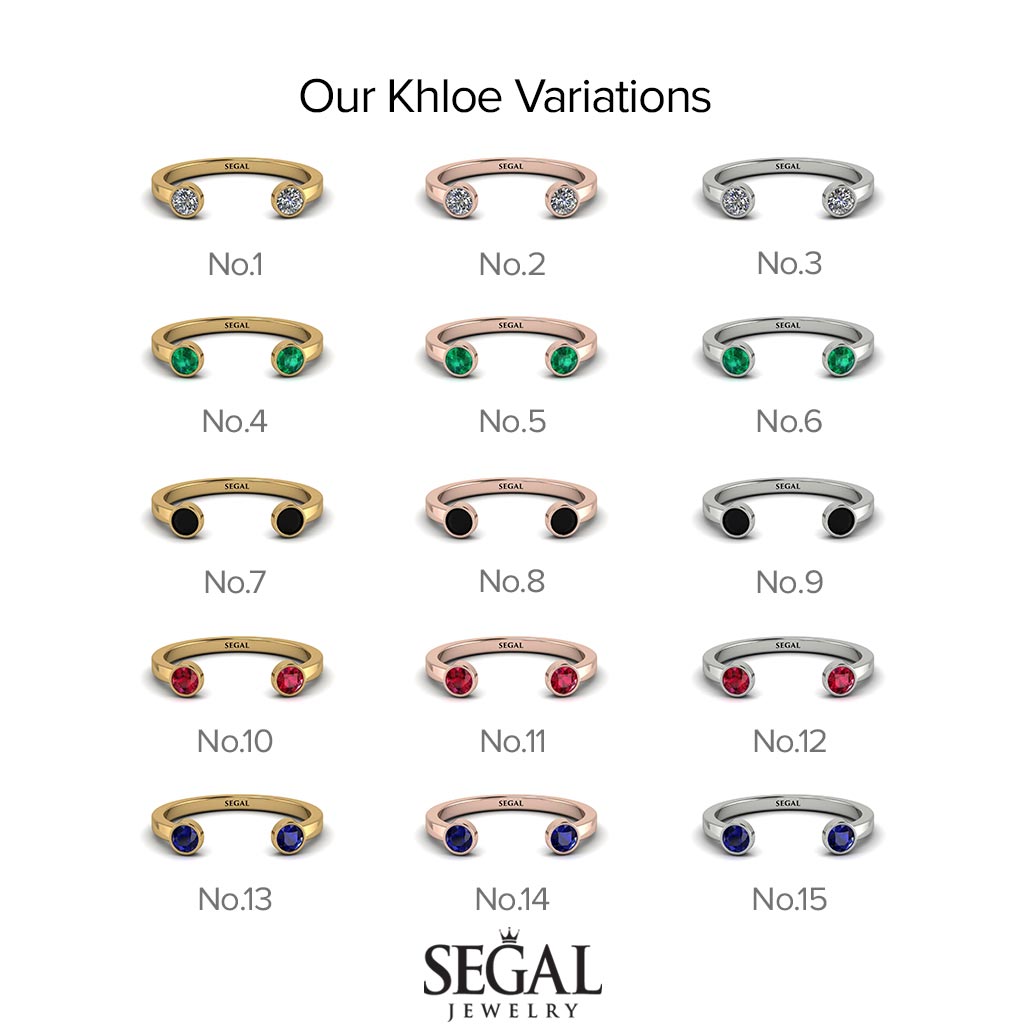 Open Bezel Black Diamond Ring - Khloe No. 9