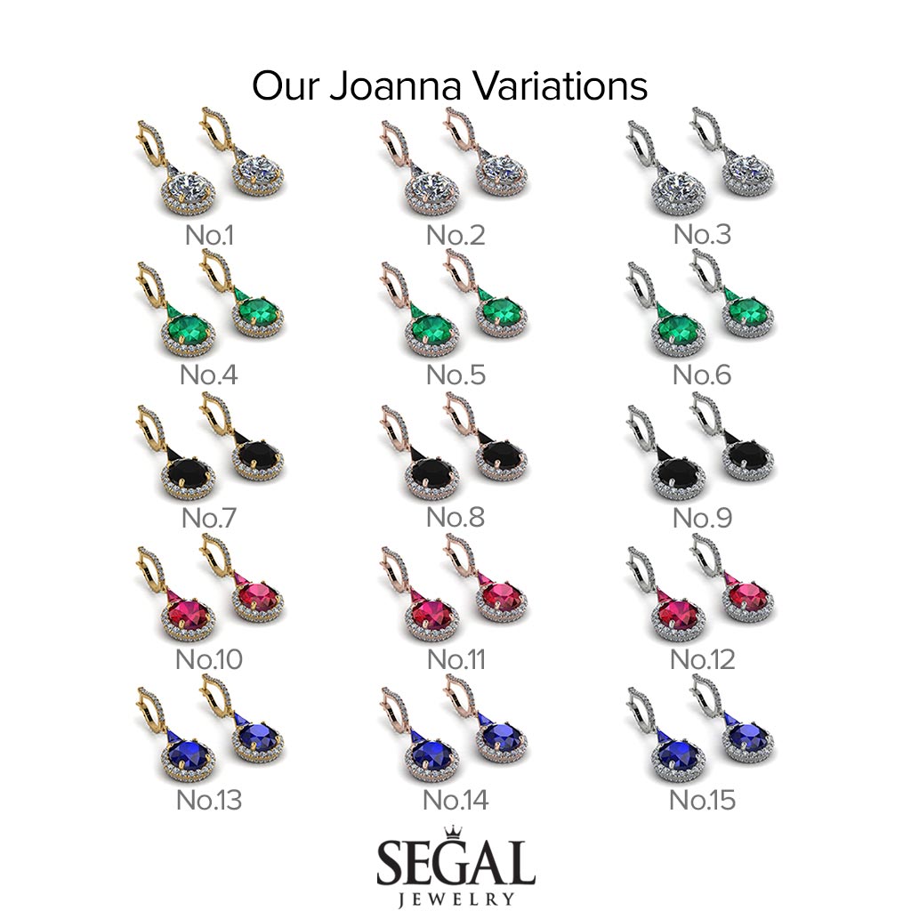 Hidden Halo Ruby Earrings - Joanna No. 26