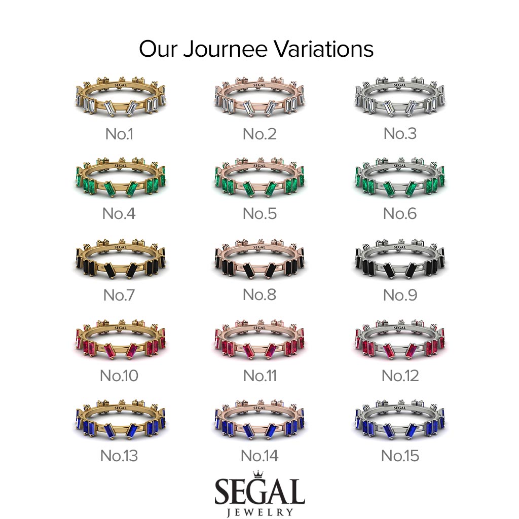 Baguette Emerald Eternity Band - Journee No. 6