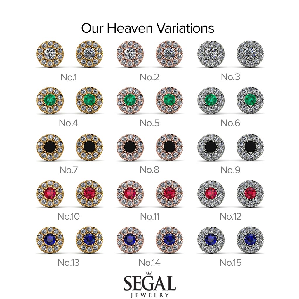 Halo Sapphire Earrings - Heaven No. 75