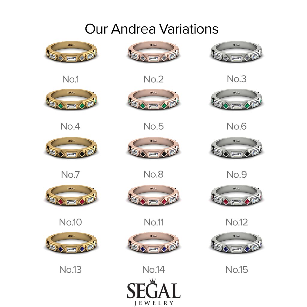 Ruby Baguette & Princess Eternity Band - Andrea No. 46