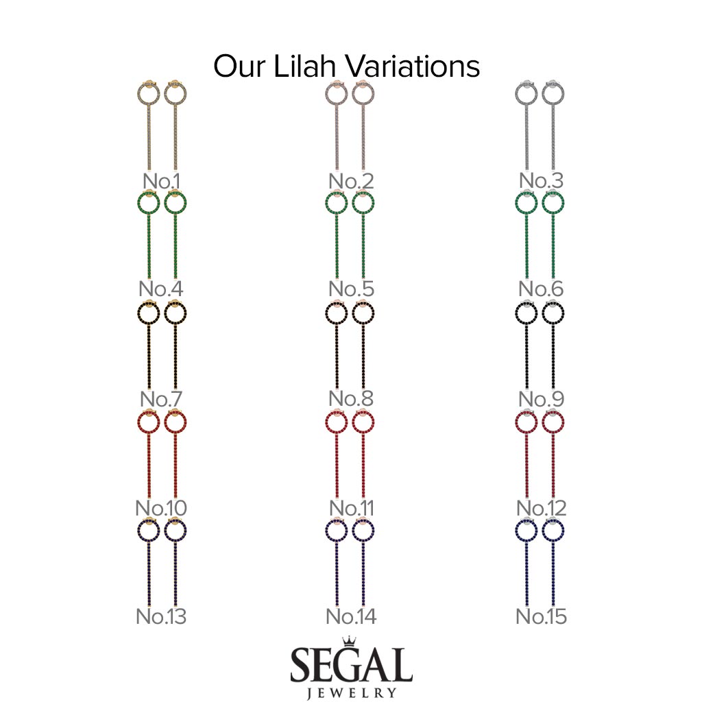 Hanging Circle Ruby Earrings - Lilah No. 11