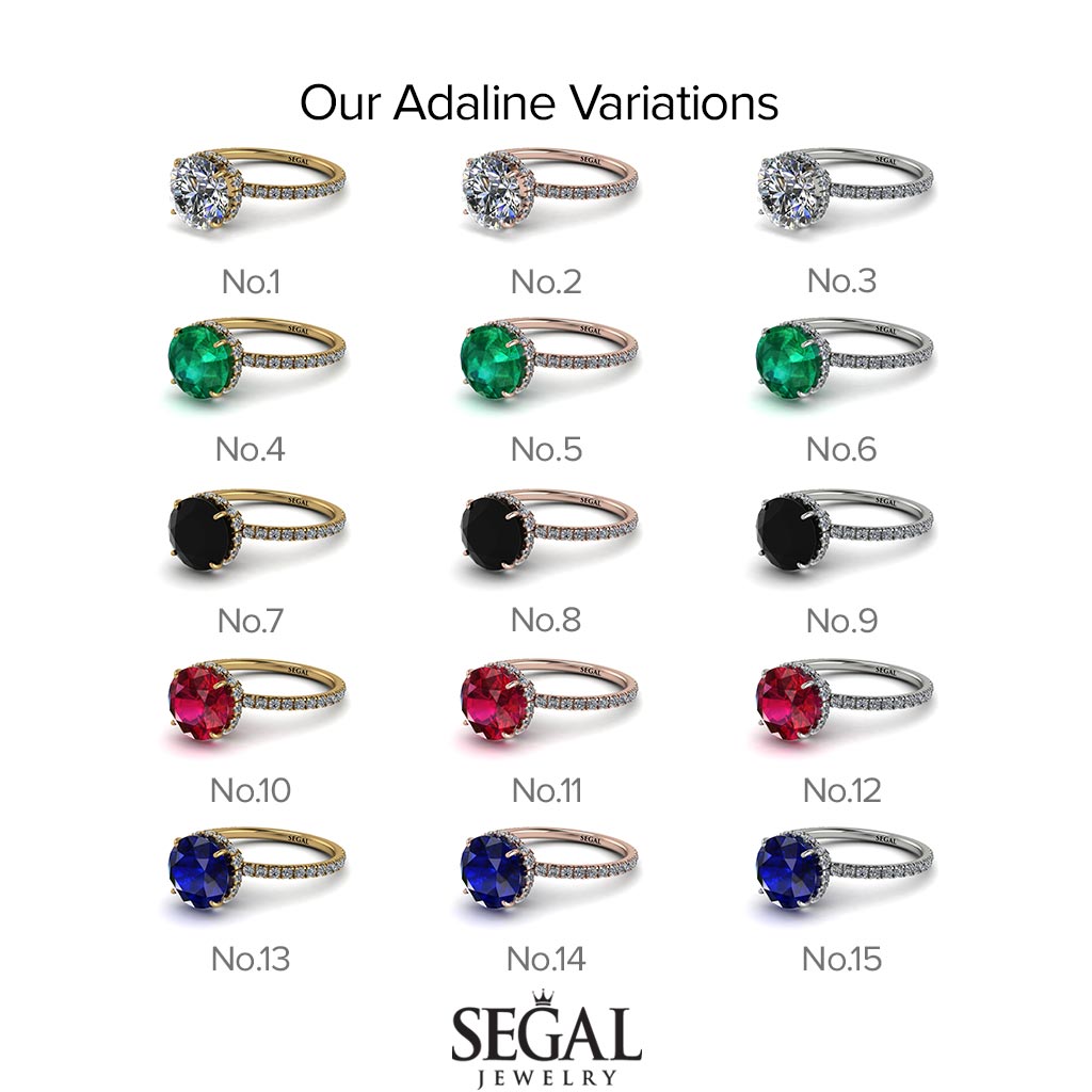 2ct Hidden Halo Sapphire Engagement Ring - Adaline No. 74