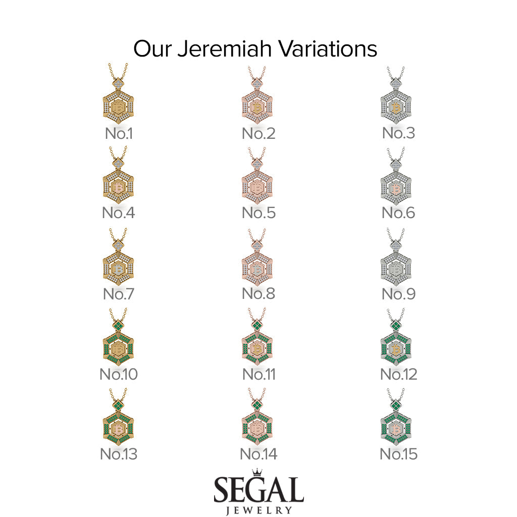 Hexagon Diamond Bitcoin Pendant - Jeremiah No. 9