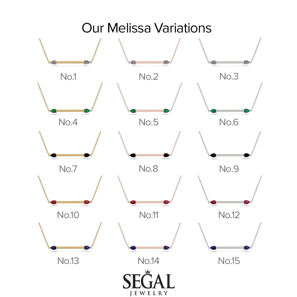 Minimalist Pear Ruby Necklace - Melissa No. 12