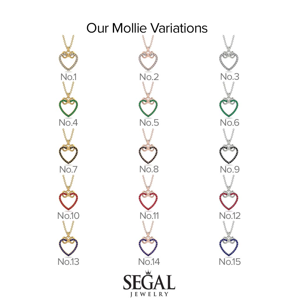 Infinity Heart Emerald Necklace - Mollie No. 4