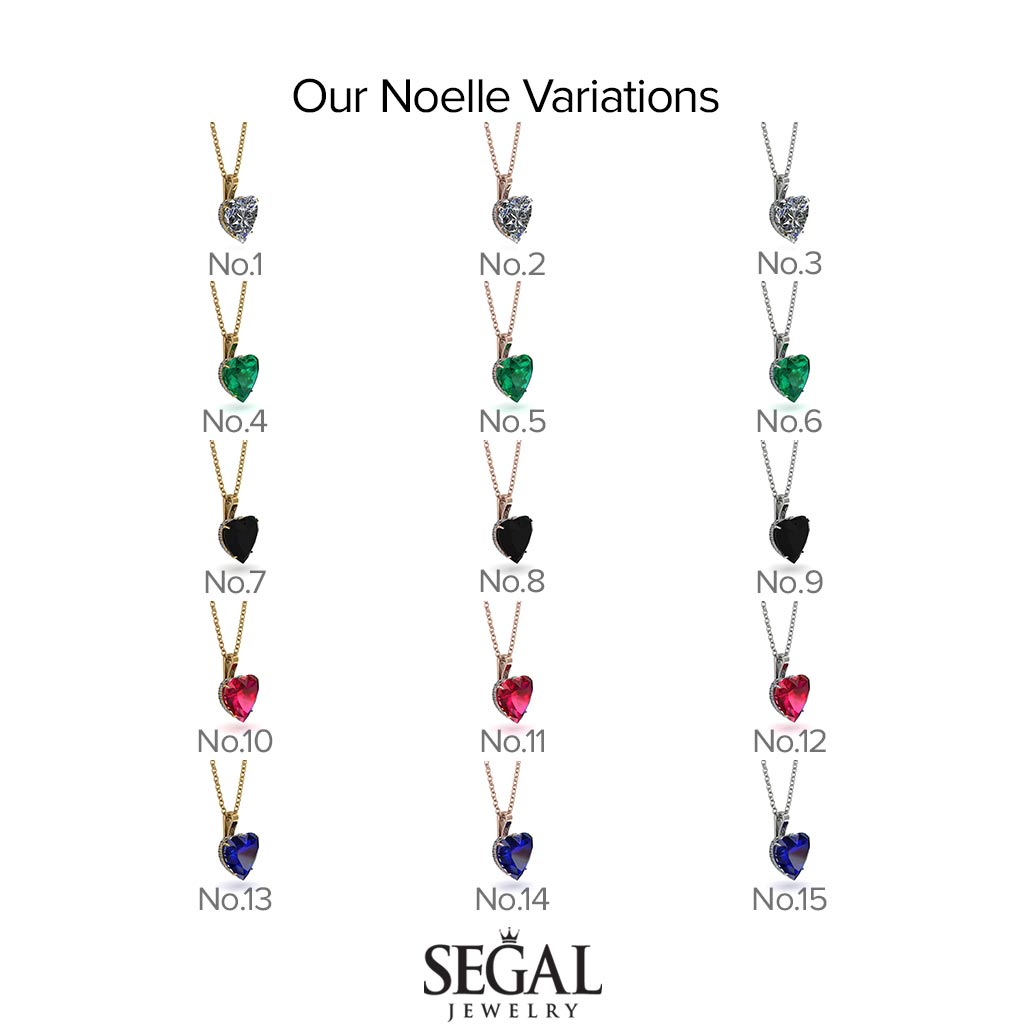 Heart Emerald Necklace - Noelle No. 20