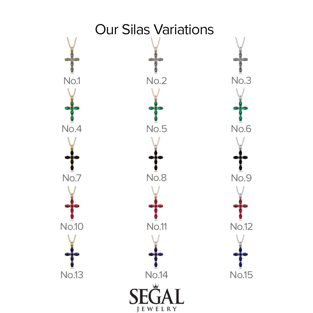 Luxurious Black Diamond Cross Necklace - Silas No. 7