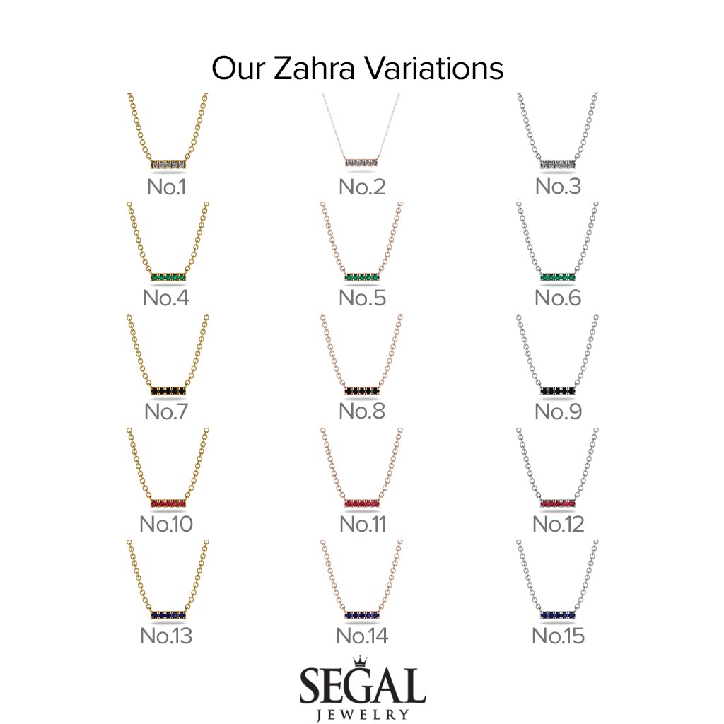 Small Sapphire Necklace Bar With - Zahra No. 15