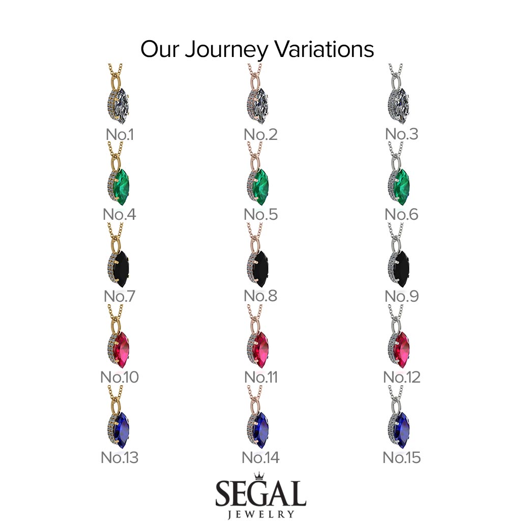 Hidden Halo Marquise Ruby Necklace - Journey No. 55