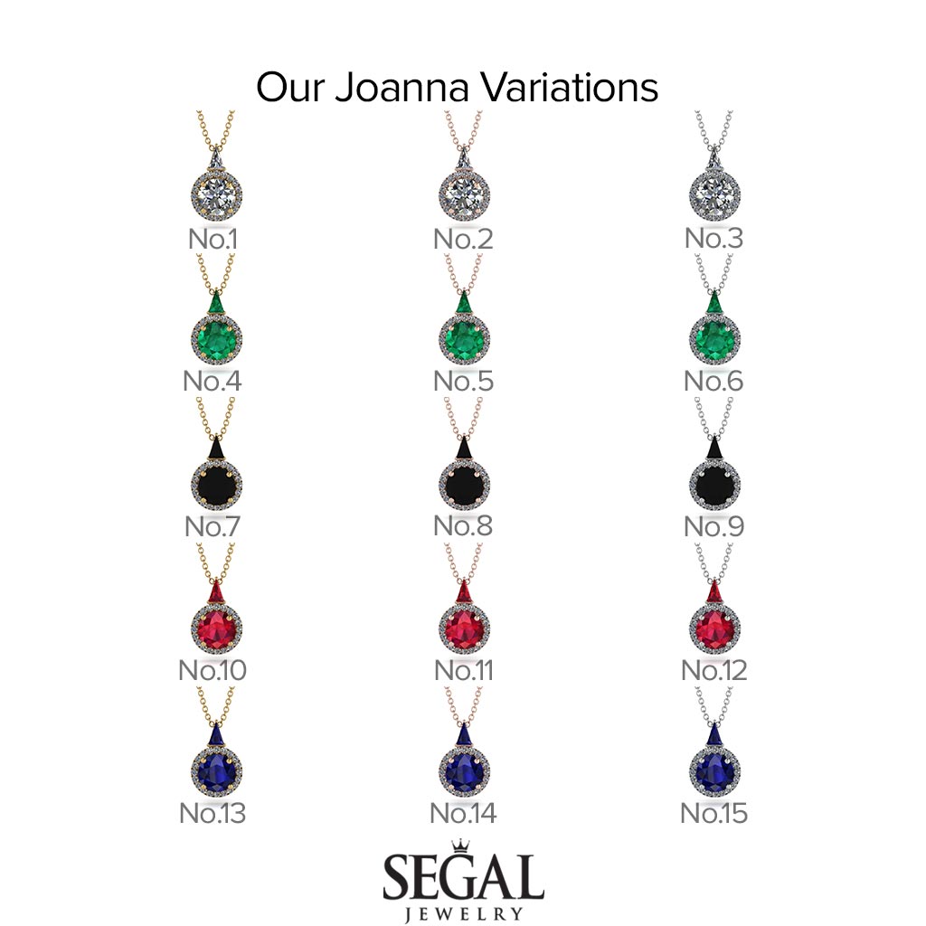 Hidden Halo Black Diamond Necklace - Joanna No. 69