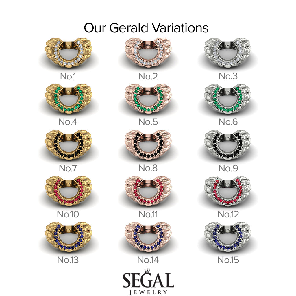 Diamond Men Horseshoe Luck Ring - Gerald No. 2