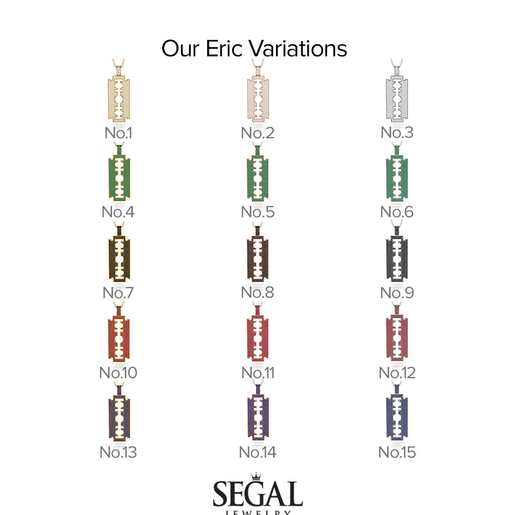 Razor Blade Men Sapphire Pendant - Eric No. 15