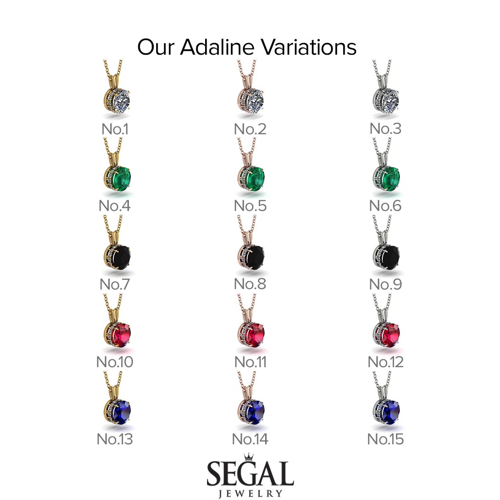Sapphire Necklace With Hidden Halo - Adaline No. 75