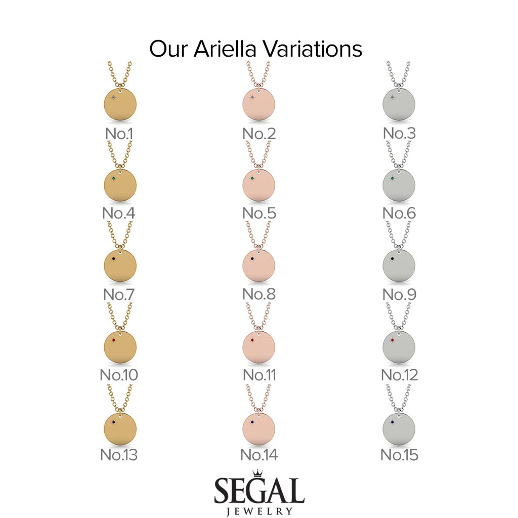 Emerald Gold Round Necklace - Ariella No. 6