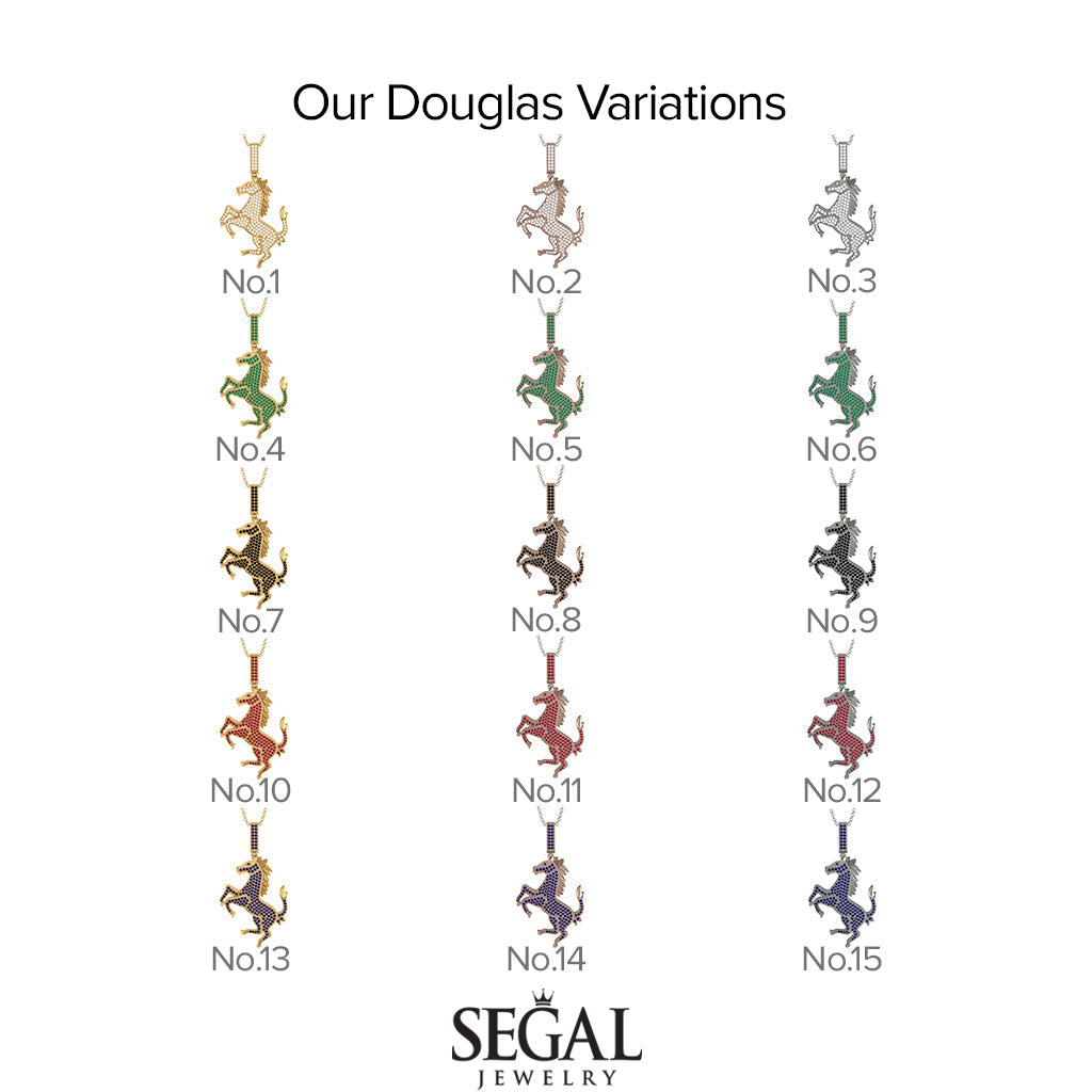 Black Diamond Horse Necklace - Douglas No. 7