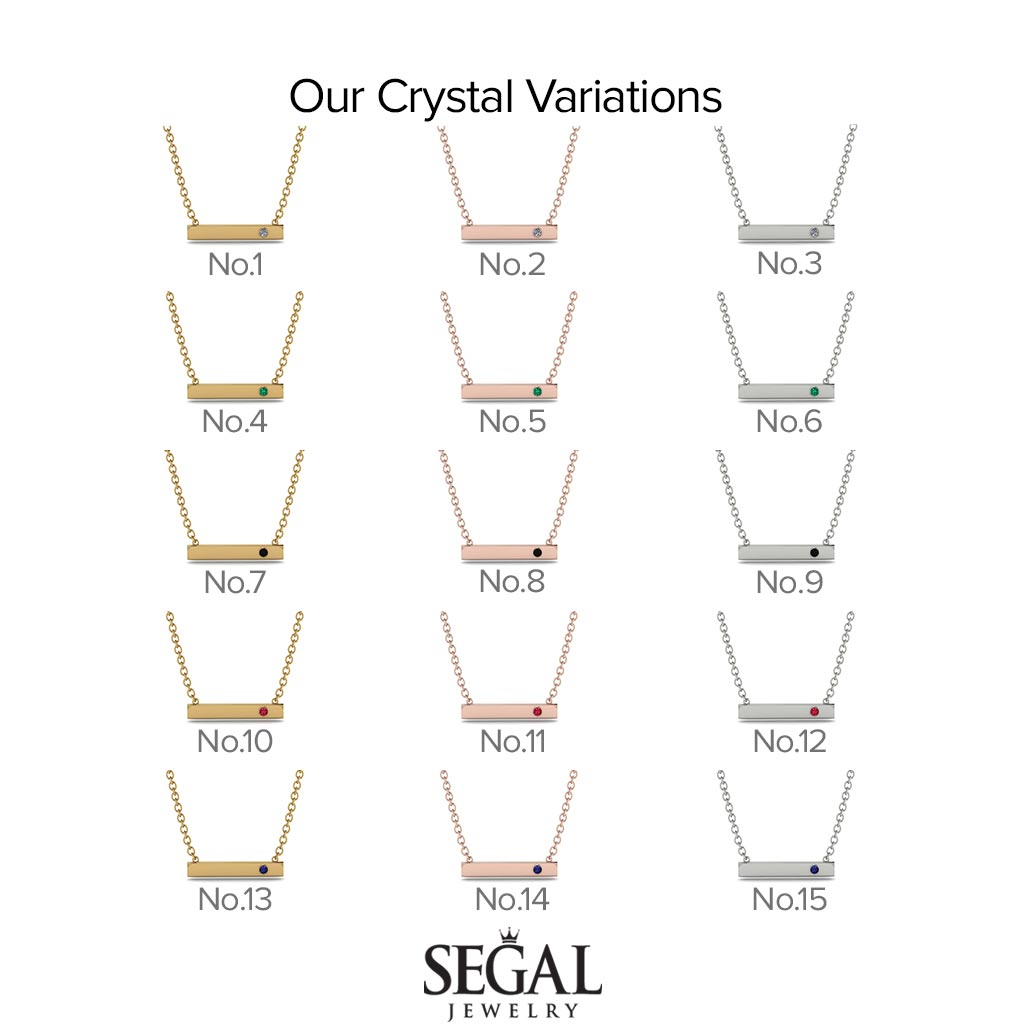 Emerald Gold Necklace Bar - Crystal No. 6