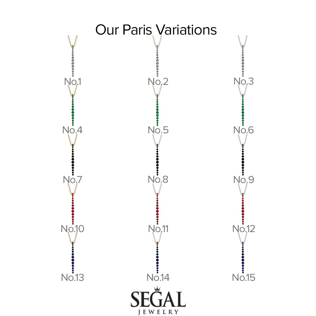 Tie Necklace Row Sapphire - Paris No. 15