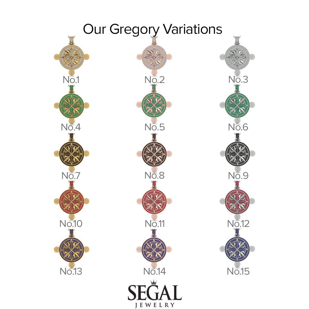 Wind Rose Diamond Pendant - Gregory No. 2
