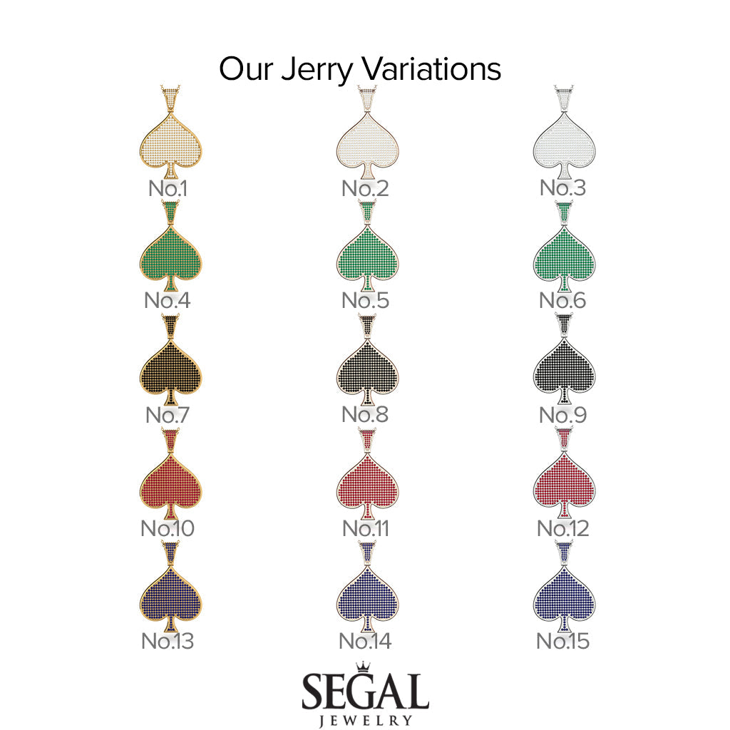 Spades Card Shape Black Diamond Pendant - Jerry No. 9