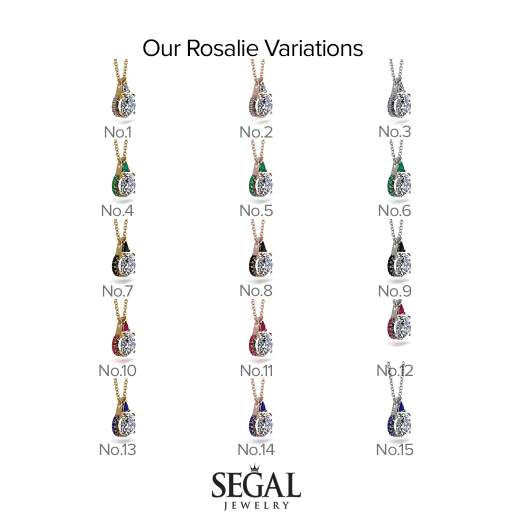 Hidden Halo Black Diamond Necklace - Rosalie No. 54
