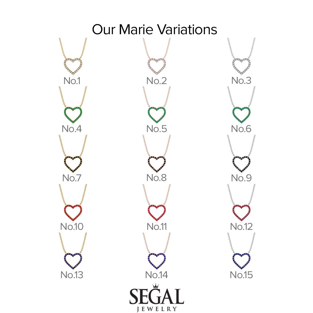 Heart Shaped Emerald Necklace - Marie No. 6