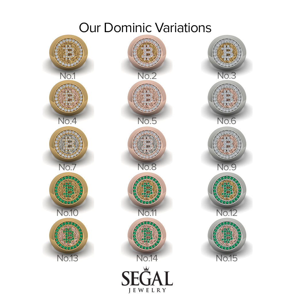 Glamorous Black Diamond Bitcoin Ring - Dominic No. 25