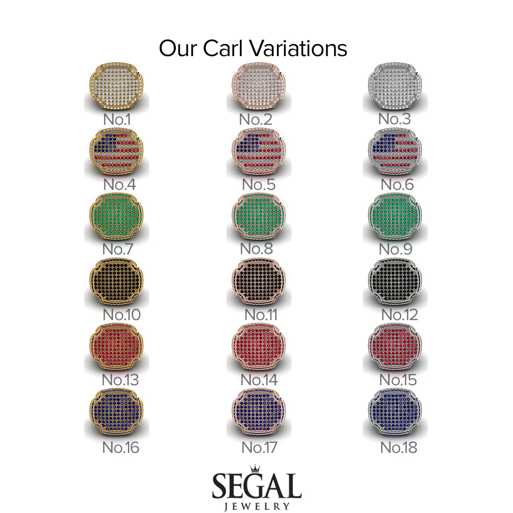 American Flag Men Signet Ring - Carl No. 6