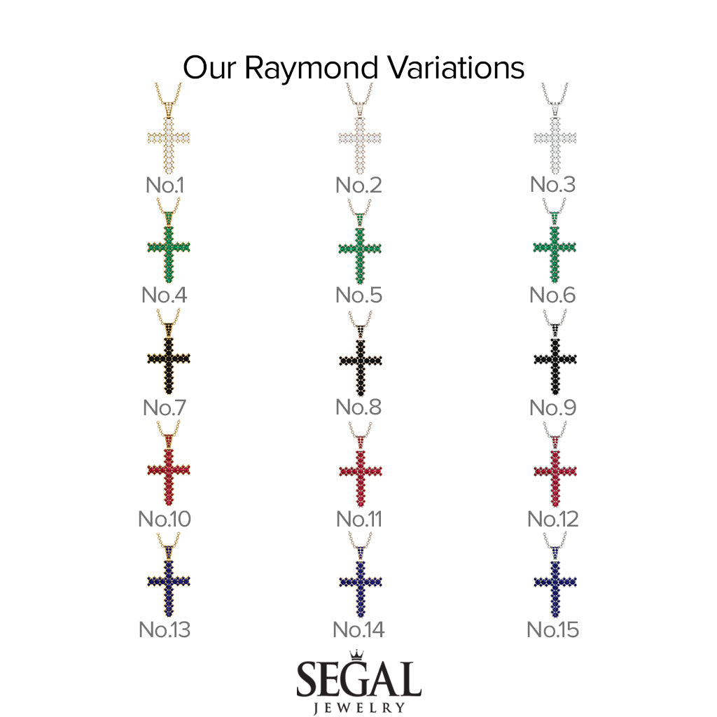 Glamorous Black Diamond Cross Pendant - Raymond No. 7