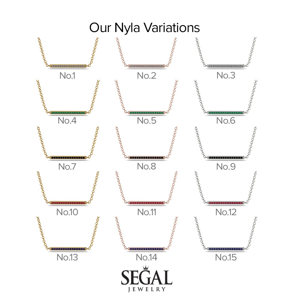 Channel Micro Pave Emerald Necklace - Nyla No. 5