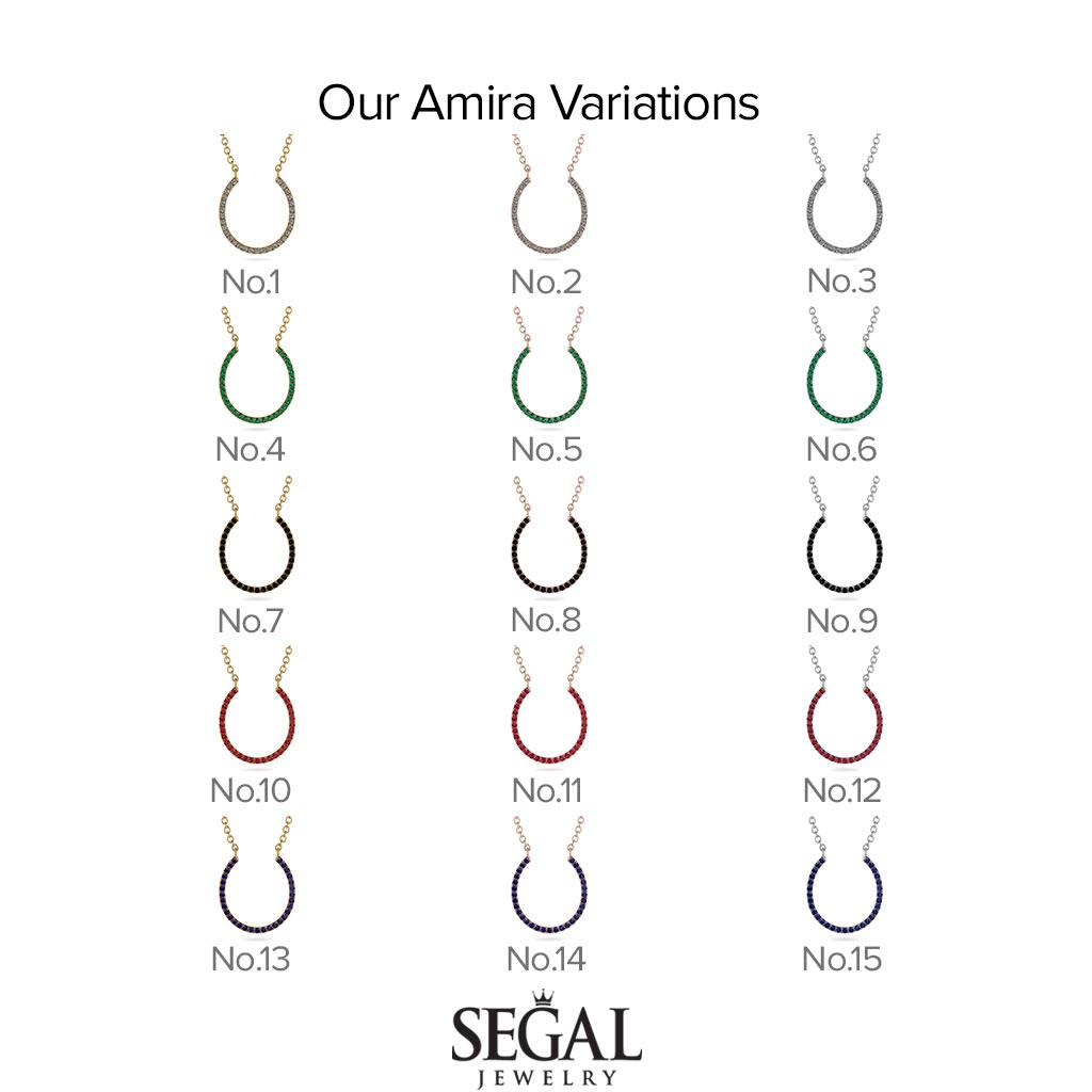 Horseshoe Black Diamond Necklace - Amira No. 7