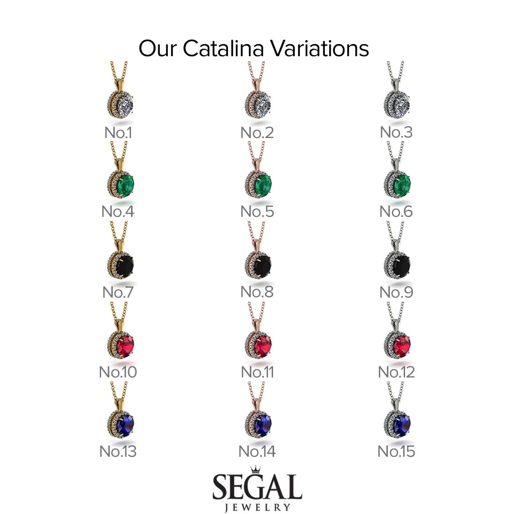 Hidden Halo Diamond Necklace - Catalina No. 16