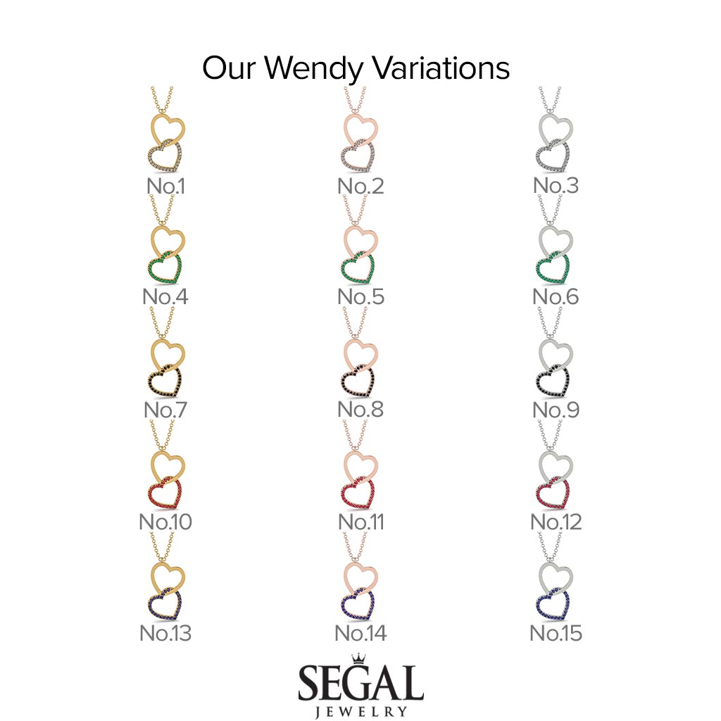 Interlocked Hearts Sapphire Necklace - Wendy No. 13