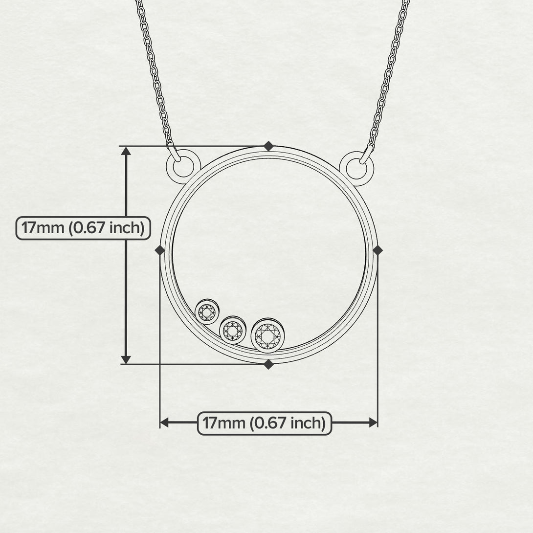 3 Black Diamond Round Necklace - Raina No. 9