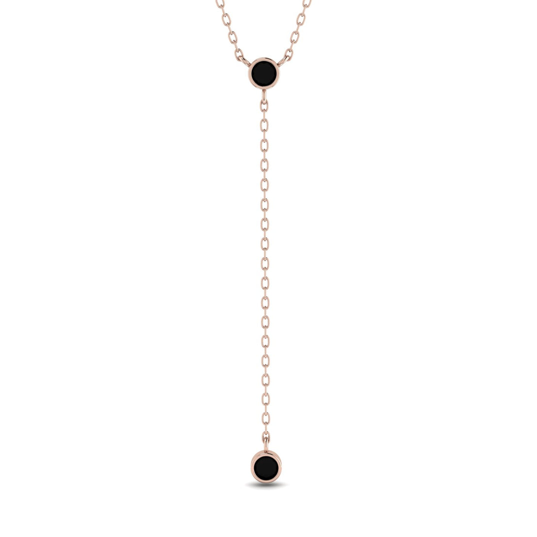 Black Diamond Tie Necklace - Alma No. 8