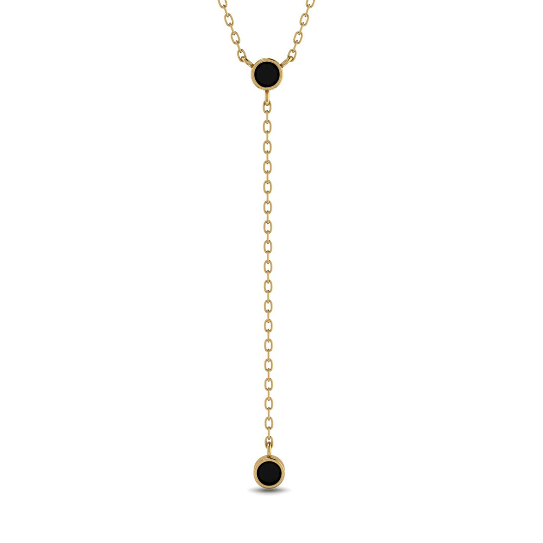Black Diamond Tie Necklace - Alma No. 7