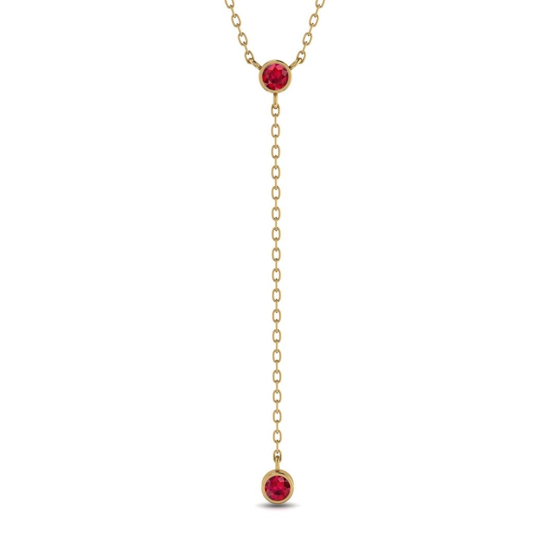 Ruby Tie Necklace - Alma No. 10