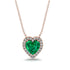 4.7Ct Emerald Halo Heart Necklace - Jaylene No. 5