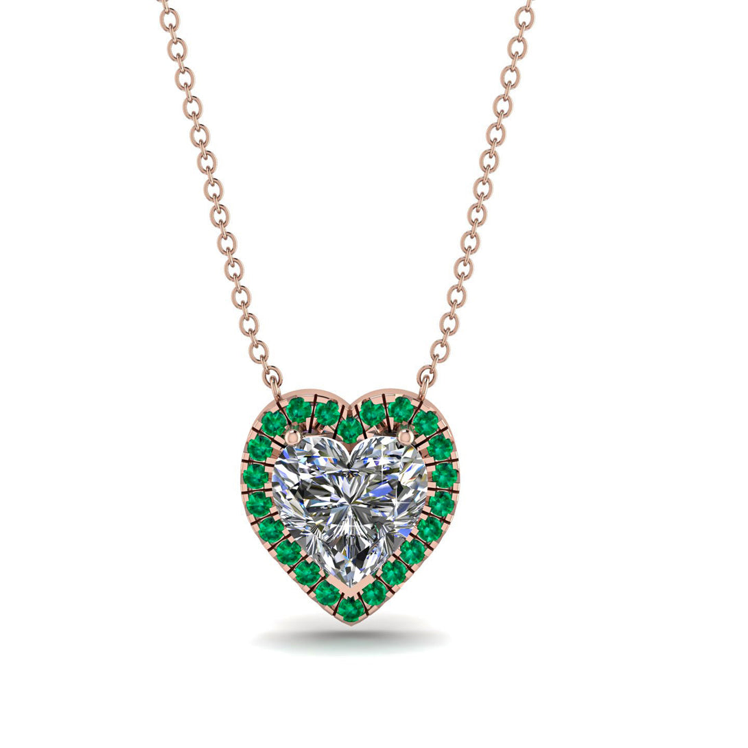 4.7Ct Diamond Halo Heart Necklace - Jaylene No. 17