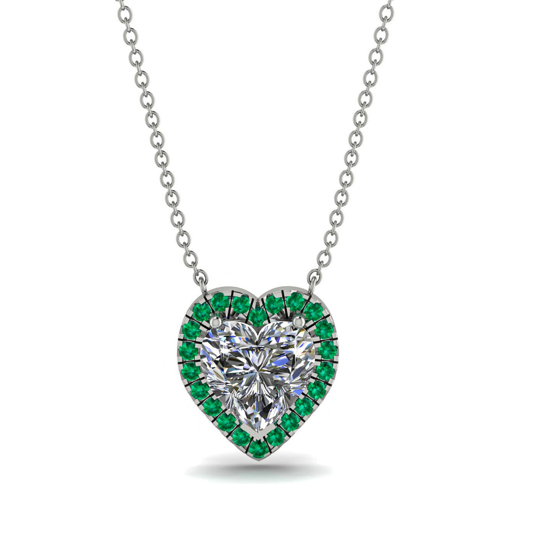 4.7Ct Diamond Halo Heart Necklace - Jaylene No. 18