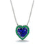 4.7Ct Sapphire Halo Heart Necklace - Jaylene No. 30