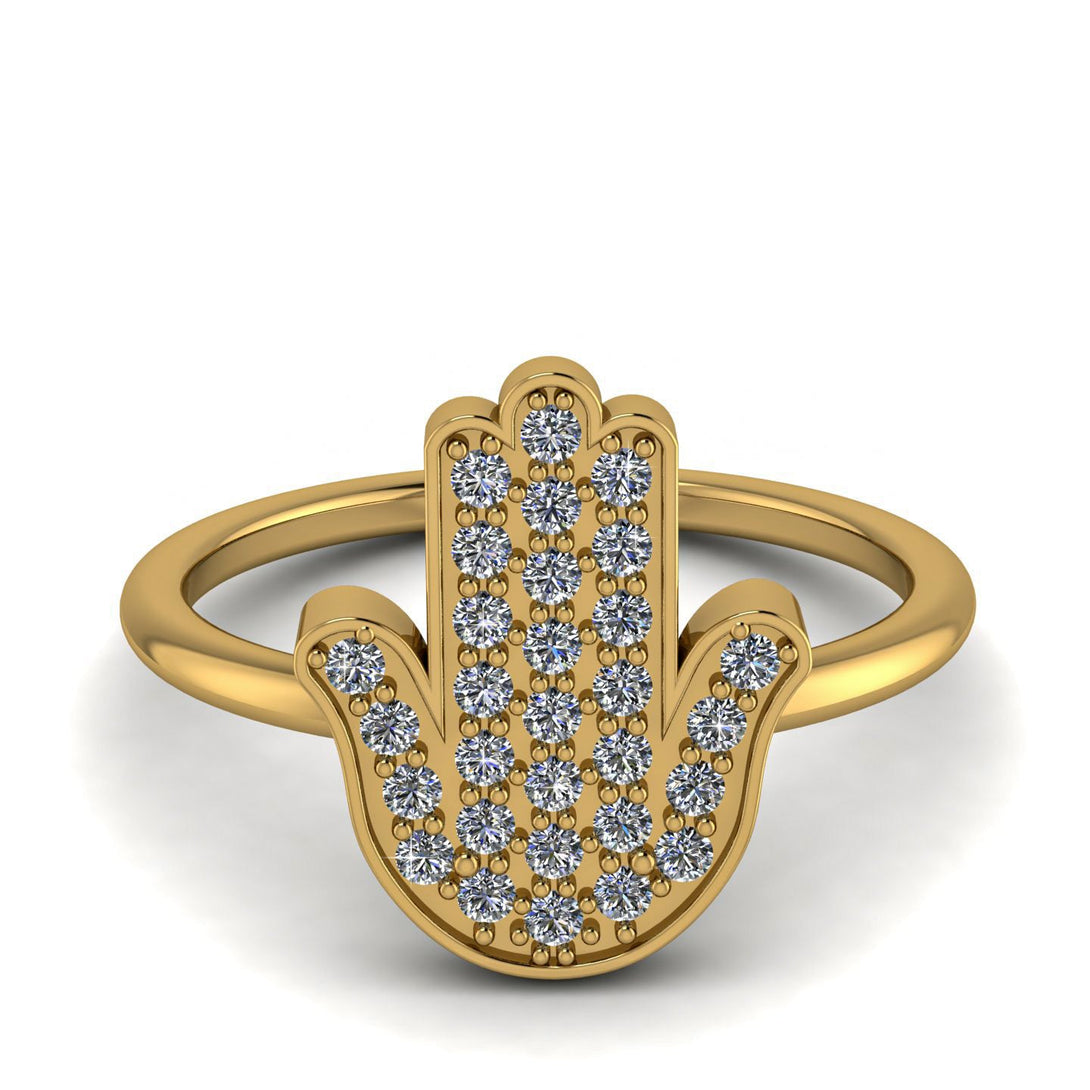 Diamond Pave Hamsa Ring - Maeve No. 1