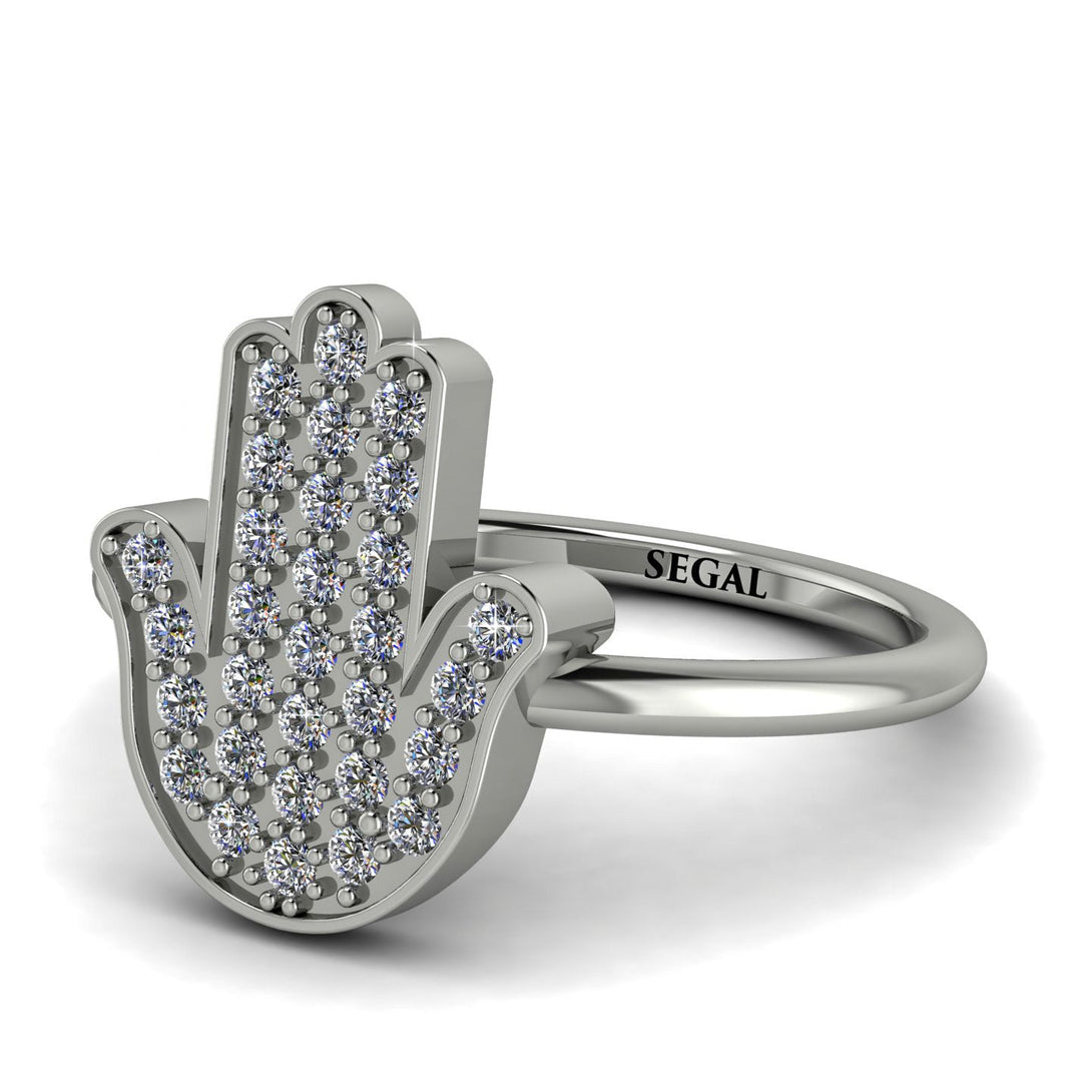 Diamond Pave Hamsah Ring - Maeve No. 3