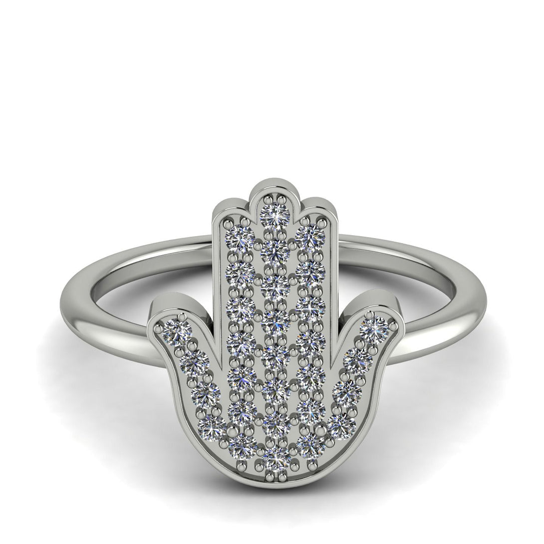 Diamond Pave Hamsah Ring - Maeve No. 3