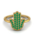 Emerald Pave Hamsah Ring - Maeve No. 4 image 1