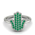 Emerald Pave Hamsah Ring - Maeve No. 6