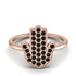 Black Diamond Pave Hamsa Ring - Maeve No. 8